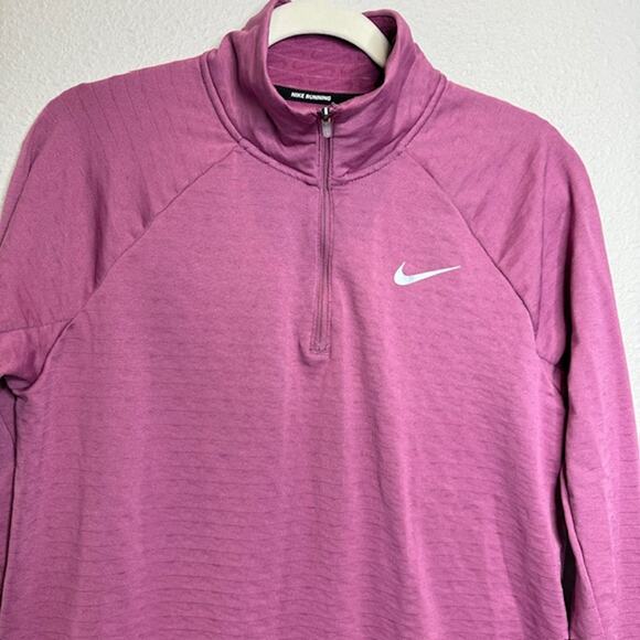 Nike Therma-Fit Womens Quarter Zip Running Pullover Top Sz Large - Picture 2 of 11
